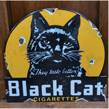 Black Cat Cigarettes Enamel Sign