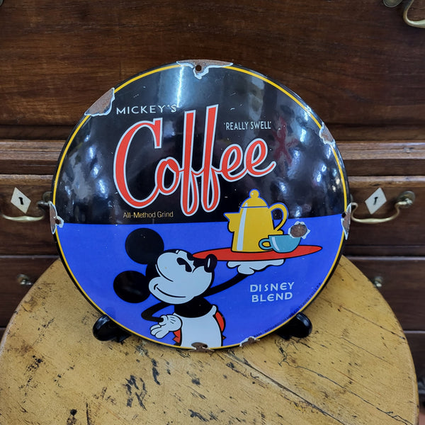 Mickey's Coffee Enamel Sign