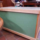 Retro School Bank of 10 Drawers With Vinyl Top - On Wheels