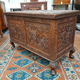 Indonesian Heavily Carved Hardwood Trunk