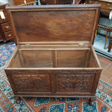 Indonesian Heavily Carved Hardwood Trunk