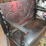 19th Century Gothic Revival, Carved Oak Monks Bench / Table