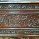 19th Century Gothic Revival, Carved Oak Monks Bench / Table