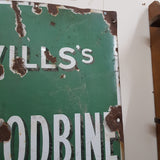 Vintage Original Will's Woodbine Cigarettes Enamel Sign