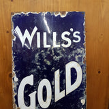 Vintage Original Will's Gold Flake Cigarettes Enamel Sign