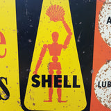 Vintage Original Shell Oil Tin Sign ~ Leave the dirty jobs to us...